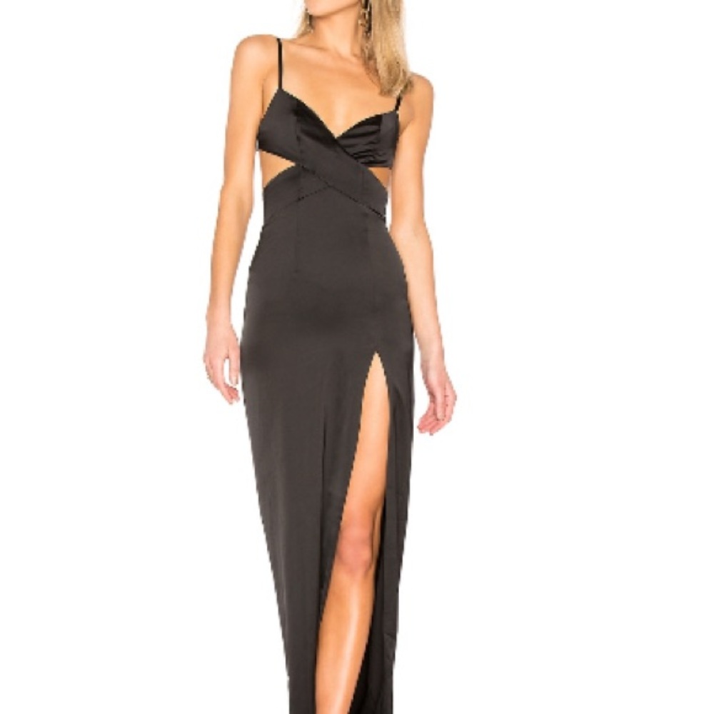 Lovers + Friends Elegant Black Backless Gown